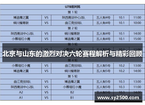北京与山东的激烈对决六轮赛程解析与精彩回顾